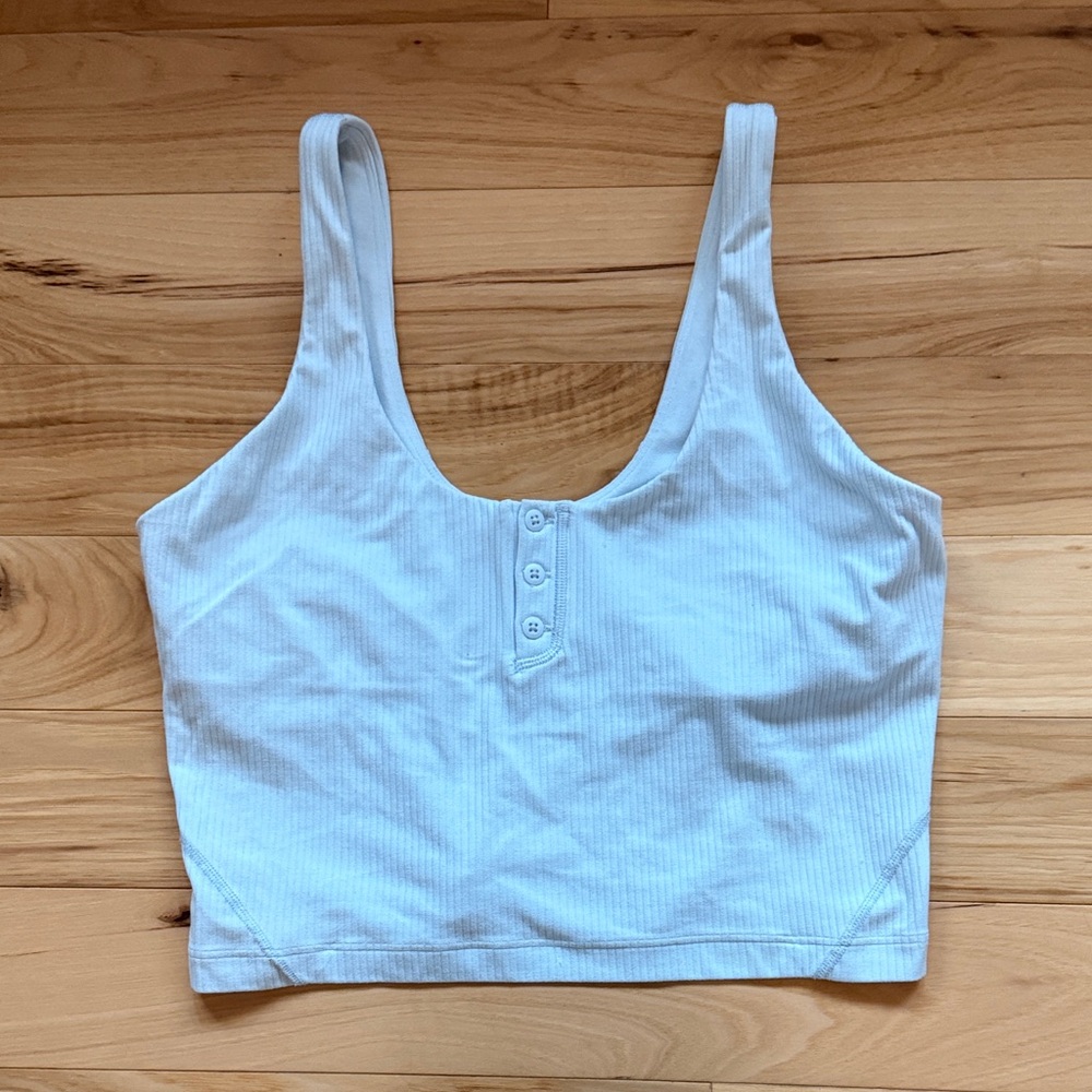 Lululemon Light Blue Ribbed Crop Top